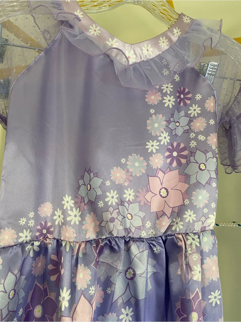 Disney Encanto Isabela Costume Dress Girls Purple Floral Halloween Dress Up
